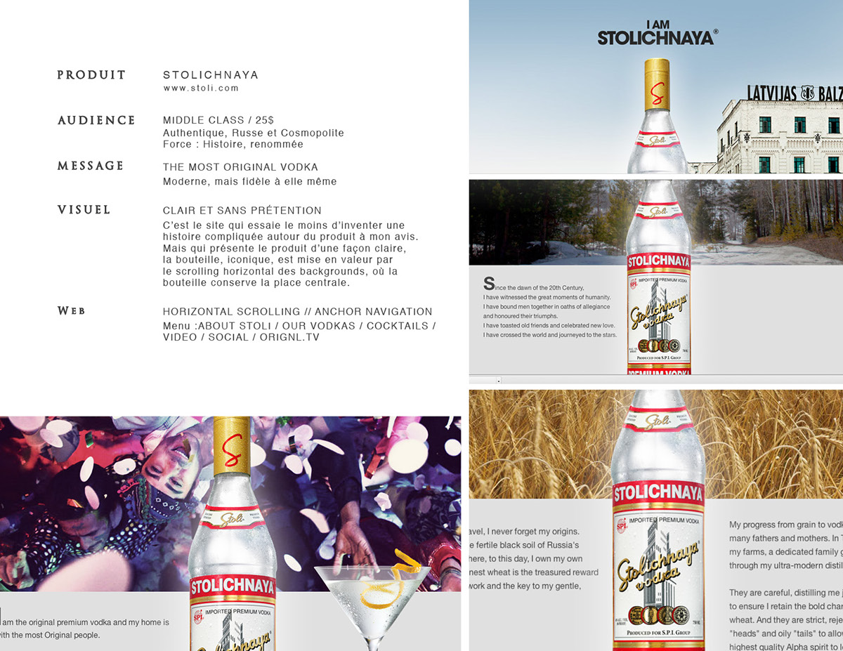Vodka Visual Communication Brand Analysis Website research moodboard