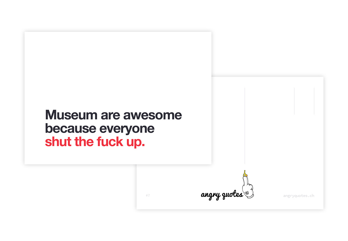 postcard design Quotes angry graphisme