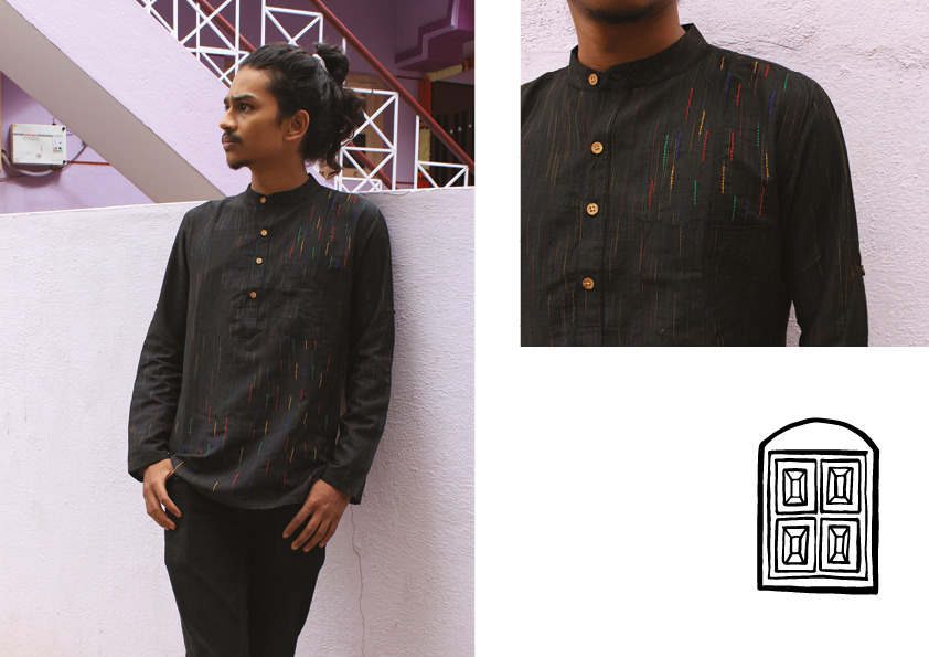 shirt handmade Embroidery hand embroidery cotton clothes men's wear Serai Fashion 