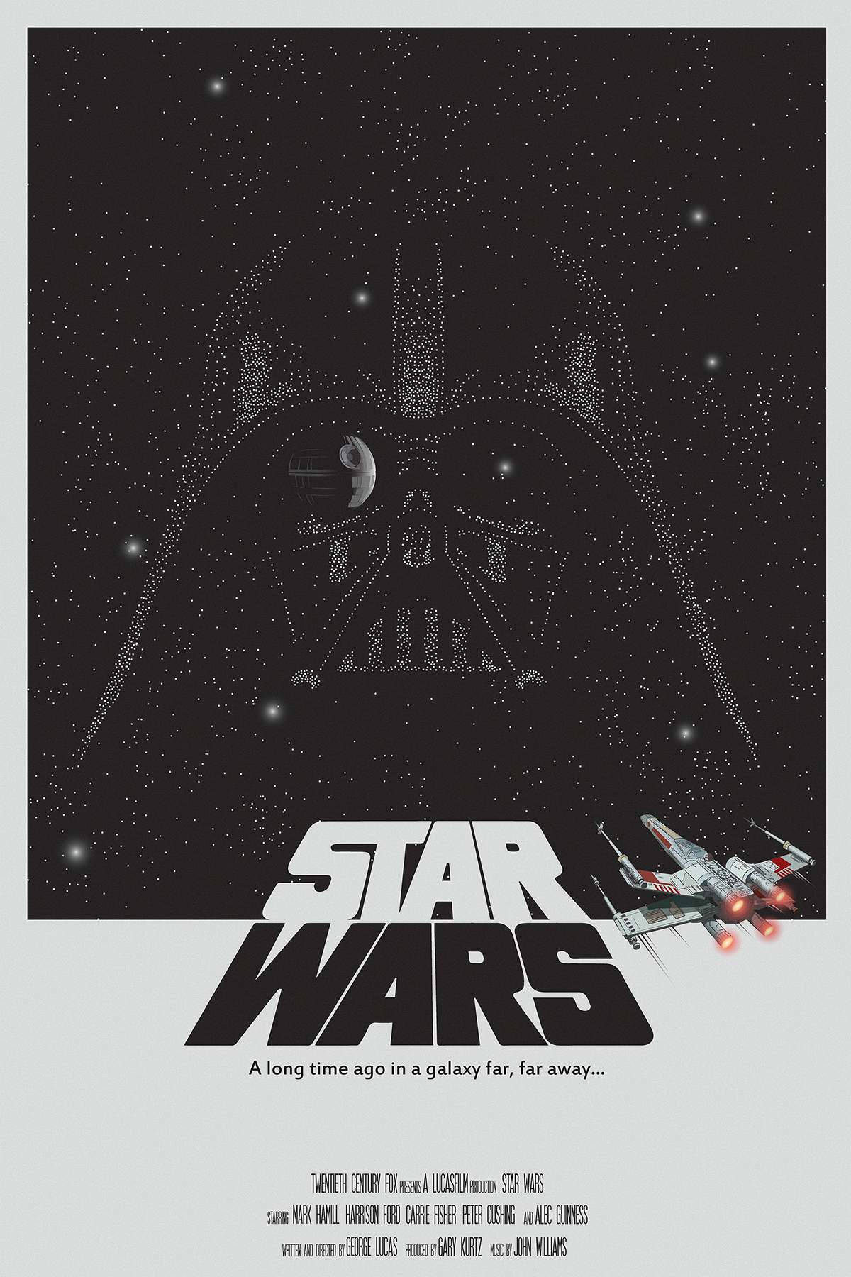 star wars darth vader x-wing fighter stars Space  Scifi fantasy George Lucas death star a new hope vector adobe Illustrator sam harachis