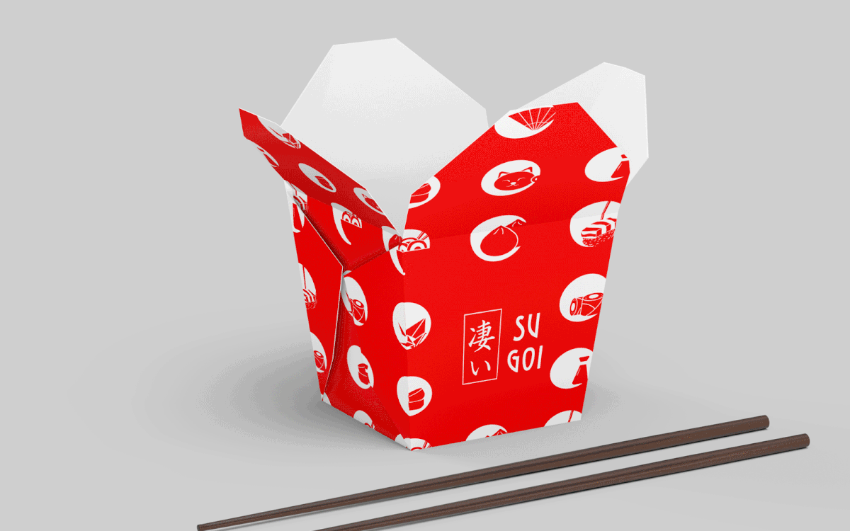 japanese minimal Sushi Packaging restaurant fish identity packaging design surface pattern design takeout