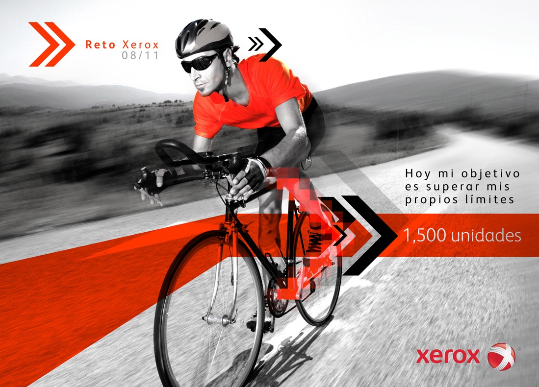 Xerox sales motivation black and white biking