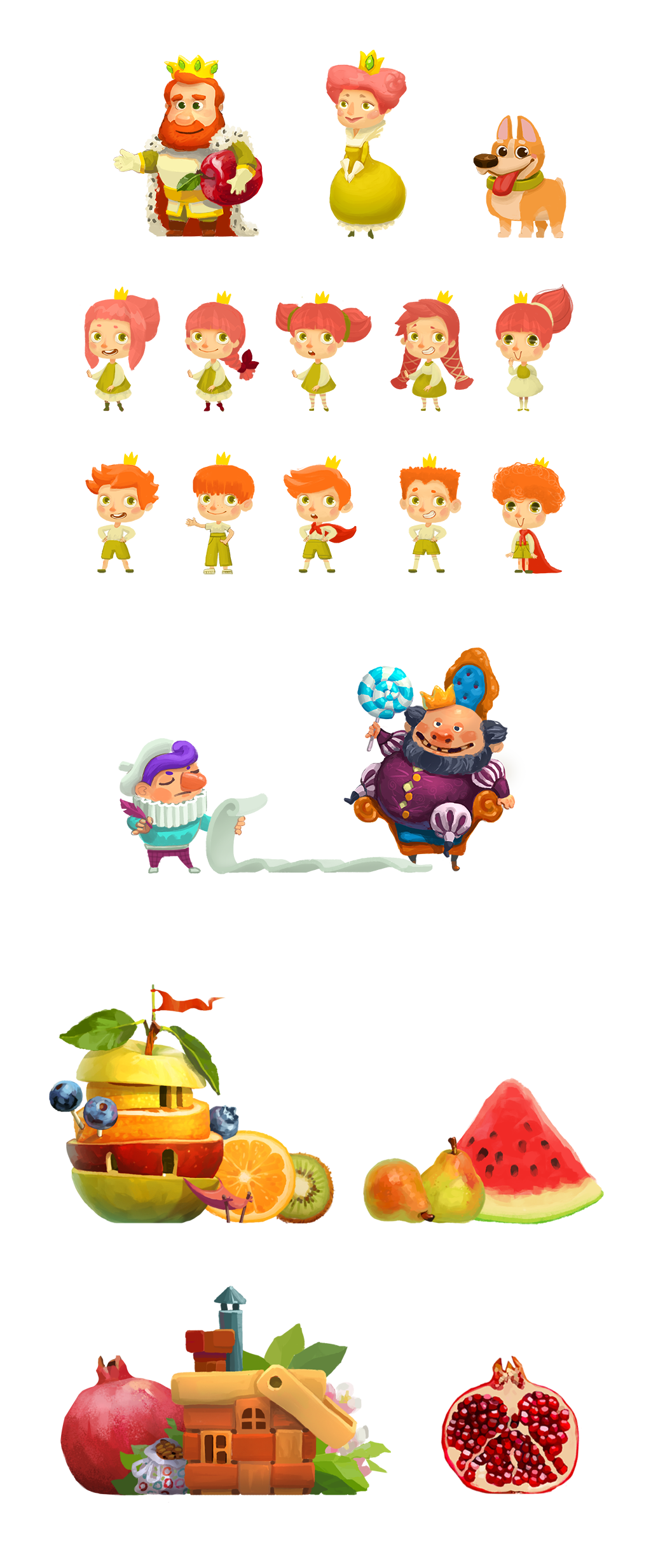 books art For Kids for children book Candy kingdom fruits dog children illustration