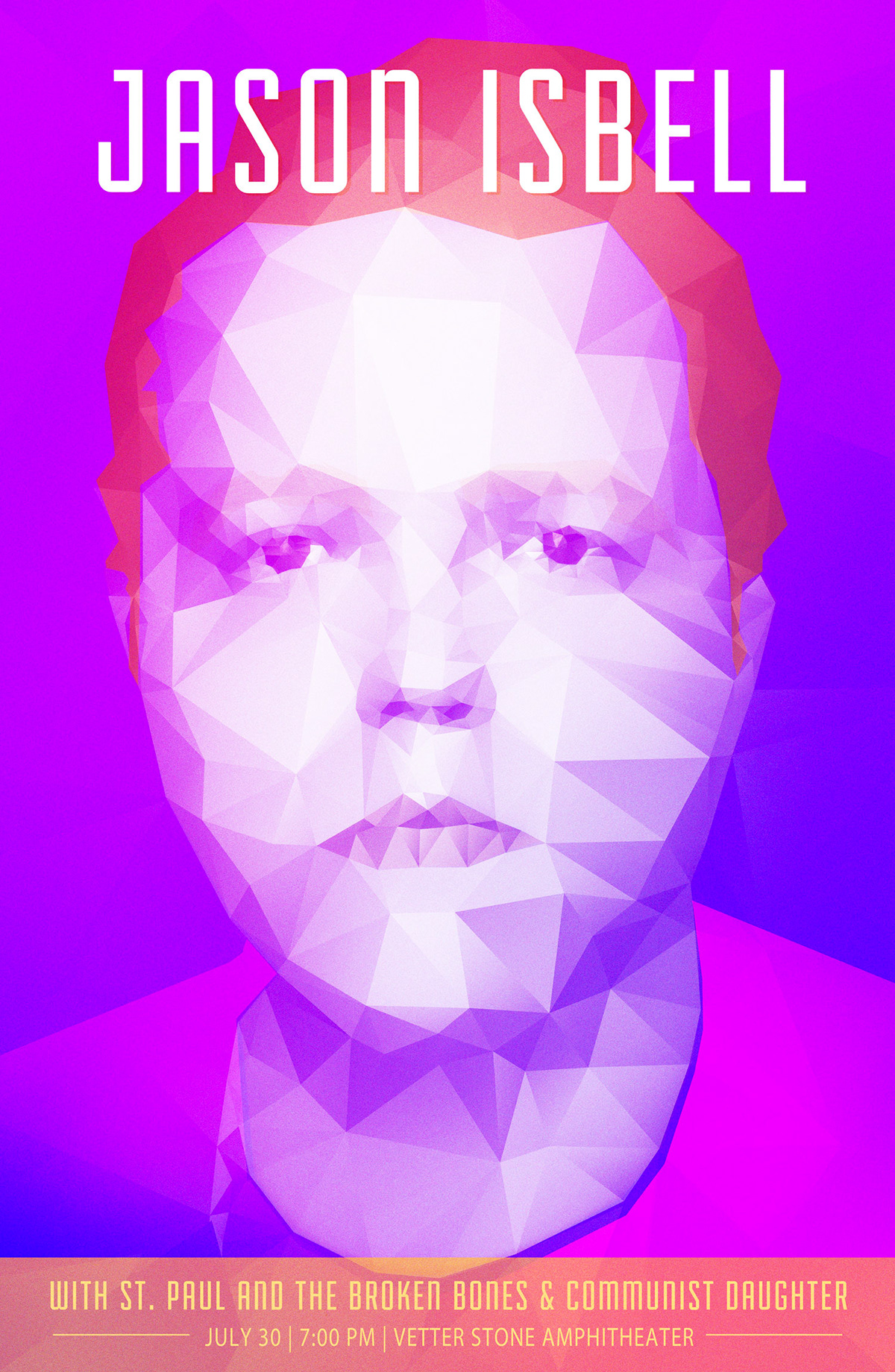 gig poster jason isbell rock geometric bright colorful purple