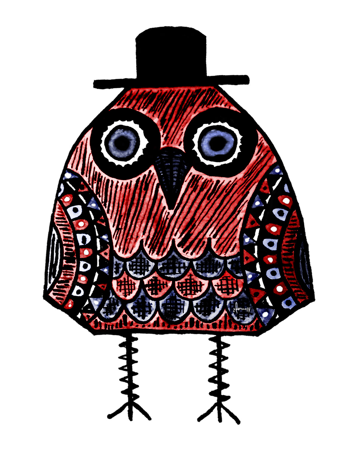 owl adobe photoshop indian ink ink