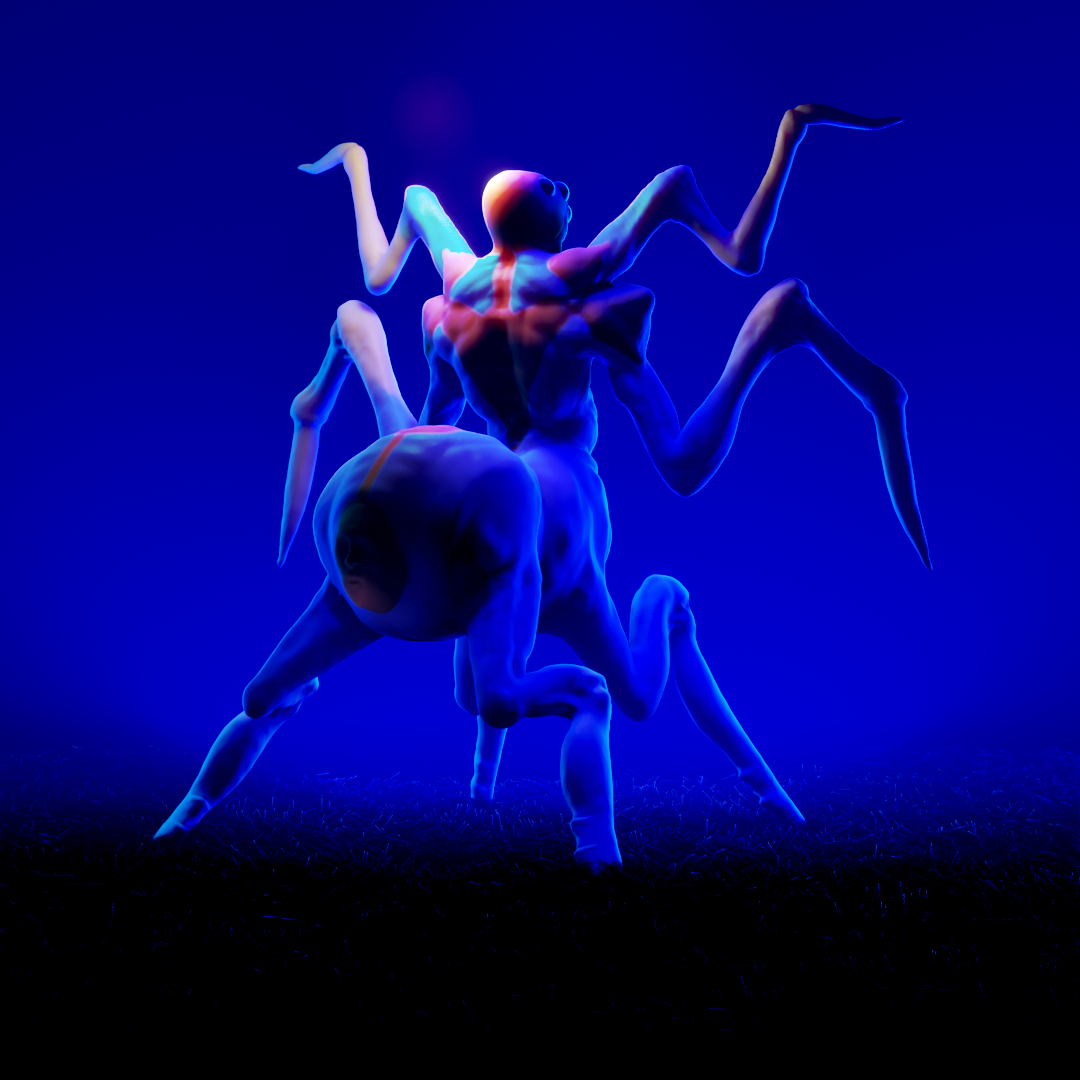 spiderverse creepy dark Character Creature Design creature art concept character blender3d