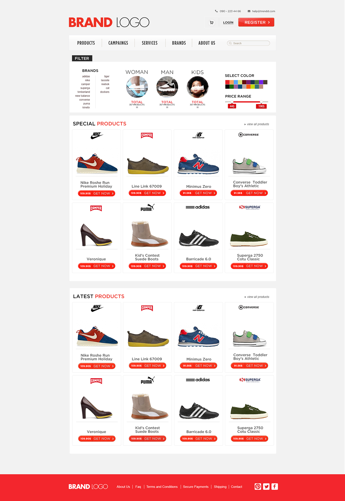 psd freee psd Shopping shoes UI user interface