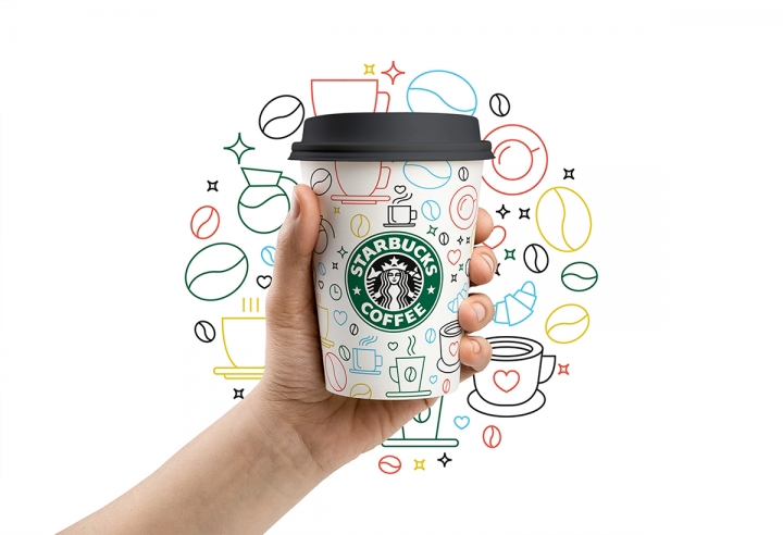 Starbuck Coffee drink Hot design color company green