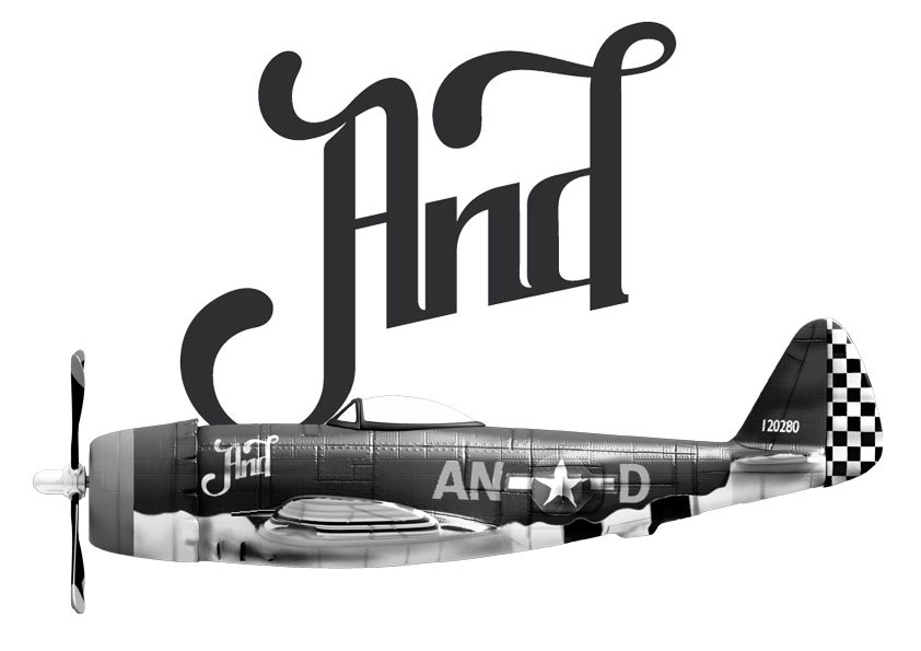 ilustration p-47 3D model vintage