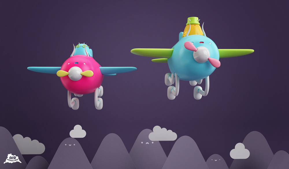 plane air monster Horn cloud hat arttoy art toy