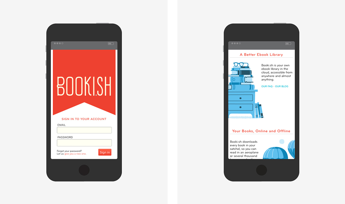 Website bookish bookmark Web-based platform ebook reader bespoke custom typography