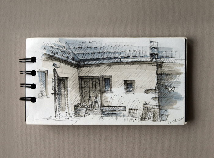 Czech Republic traditional architecture city sketches Svetlana Kozhenova sketchbook Diary