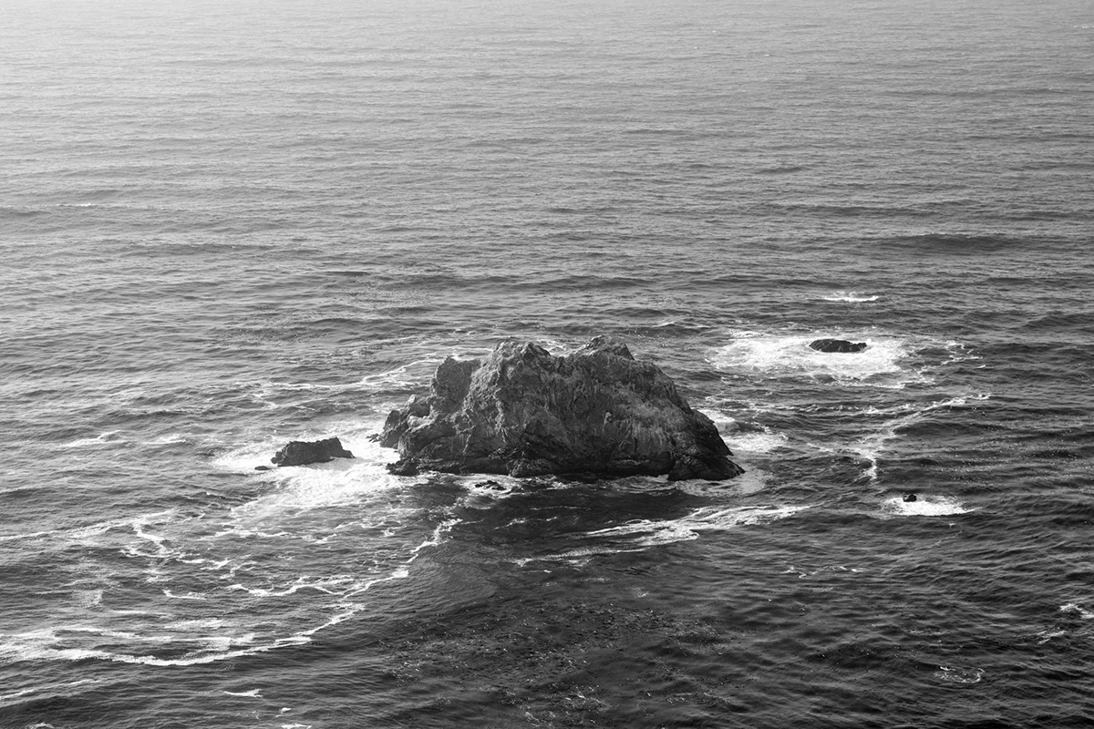 California State Route pacific ocean west coast b&w