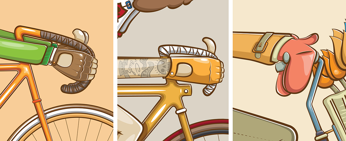 Bicycle bicycle illustration ILLUSTRATION  vector Vector Illustration fixed gear fix gear bicycle Digital Art  art Character design 