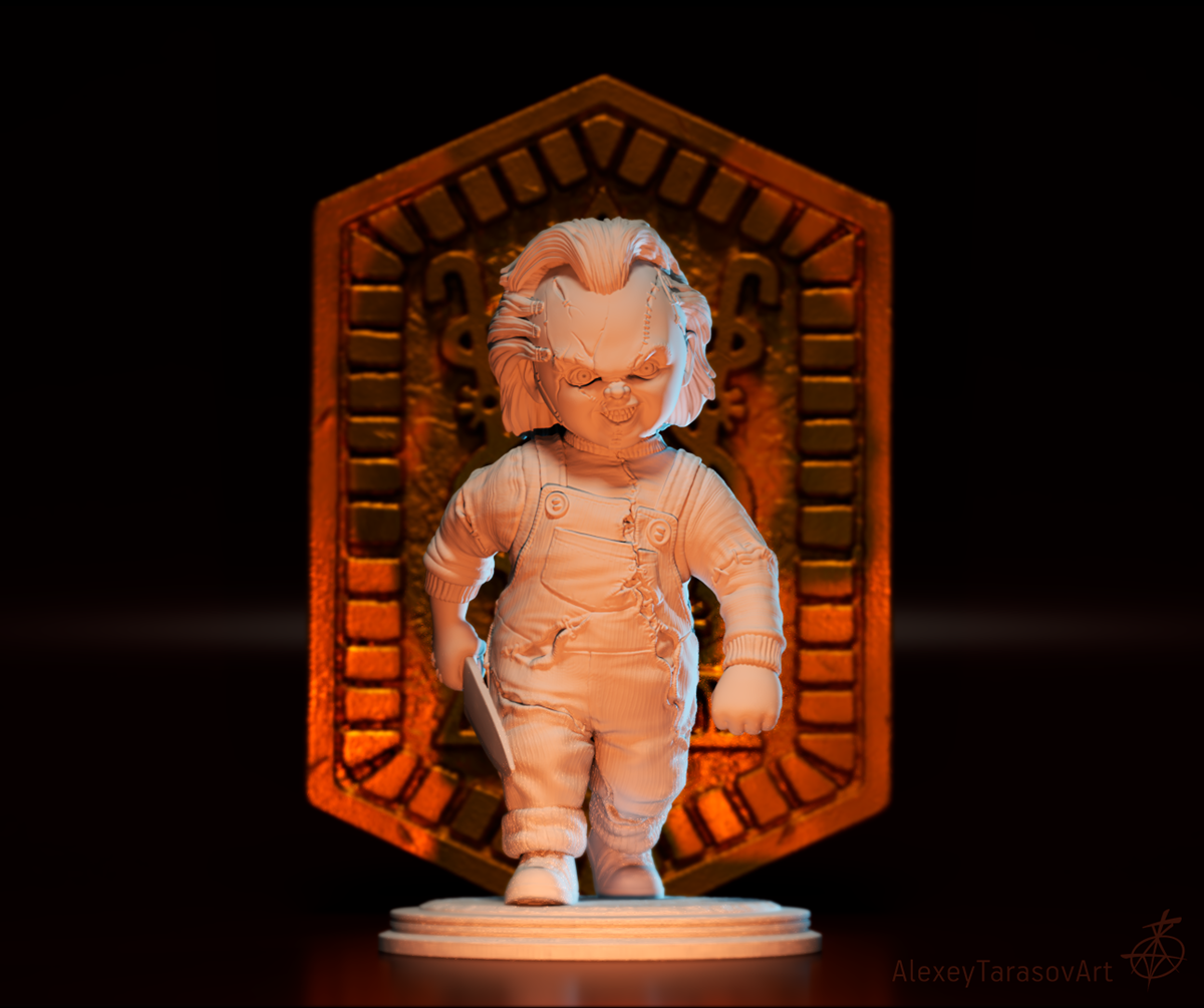 chucky doll sculpture 3dprint 3dprintable Film   movie spooky Halloween helloween