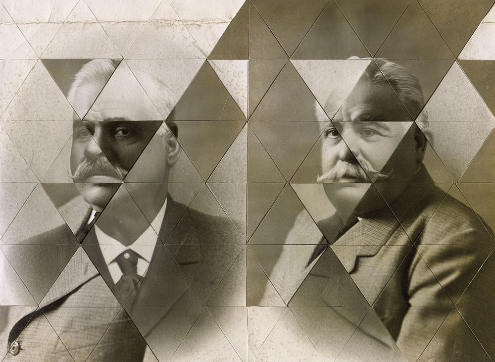 collage triangle pattern foundphoto Glue geometry portrait