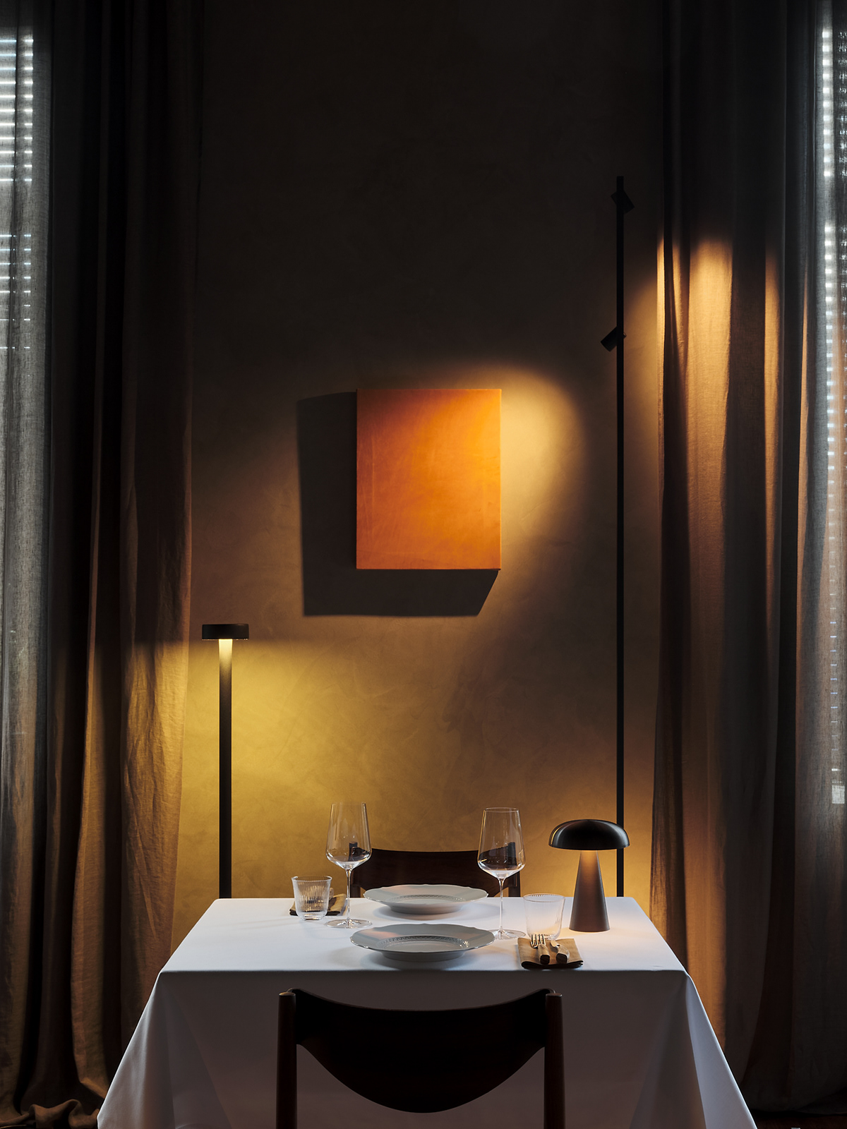 dark design Interior minimalist public restaurant