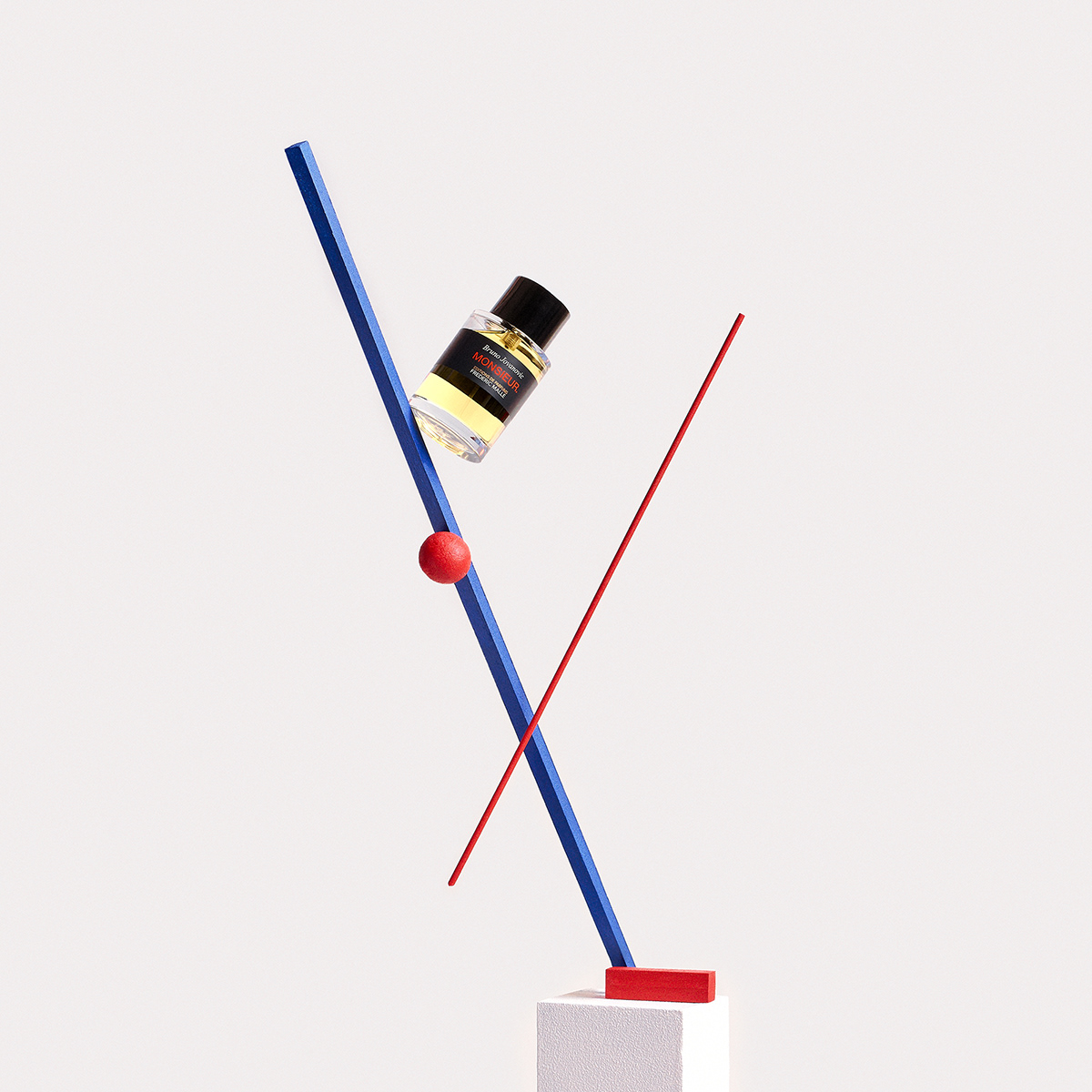 perfume still life Fragrance Photography  Suprematism geometry red and blue holger kilumets