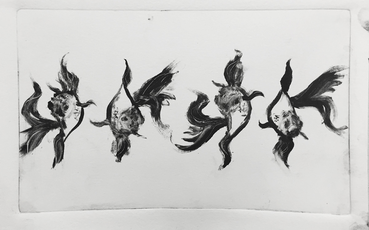 charcoal Interior self protrait ink graphite