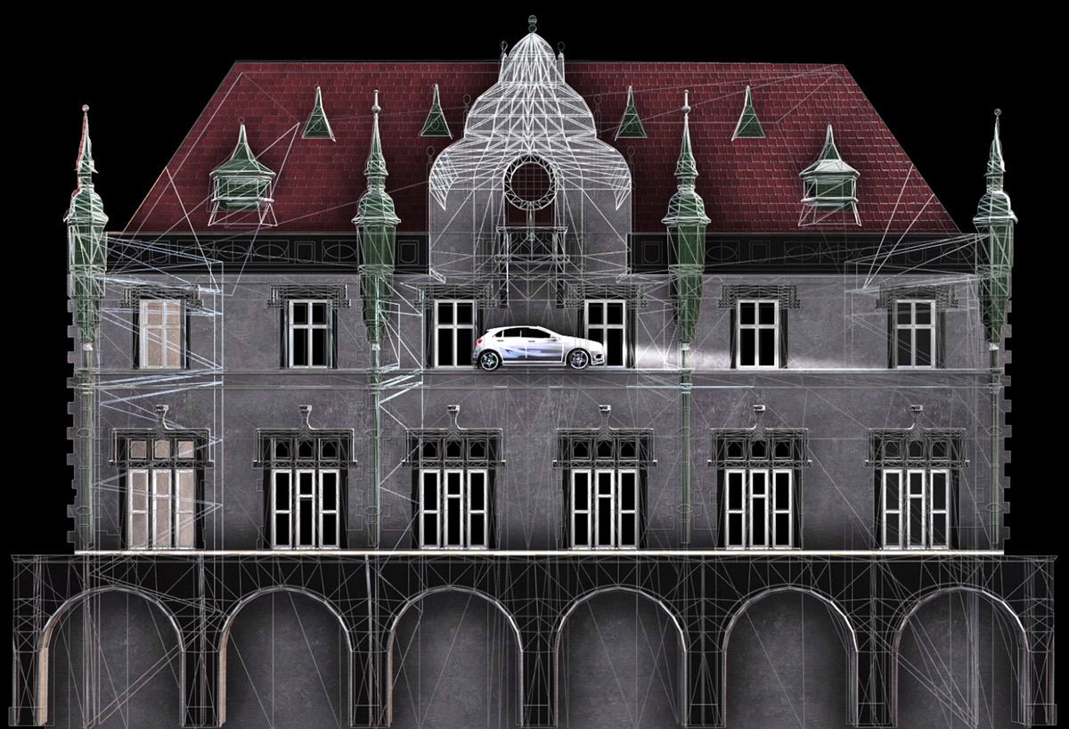 Mapping video mapping architectural mapping projection mercedes mercedes-benz car projection video art mapping projection videmapping city hall olomouc septembeam