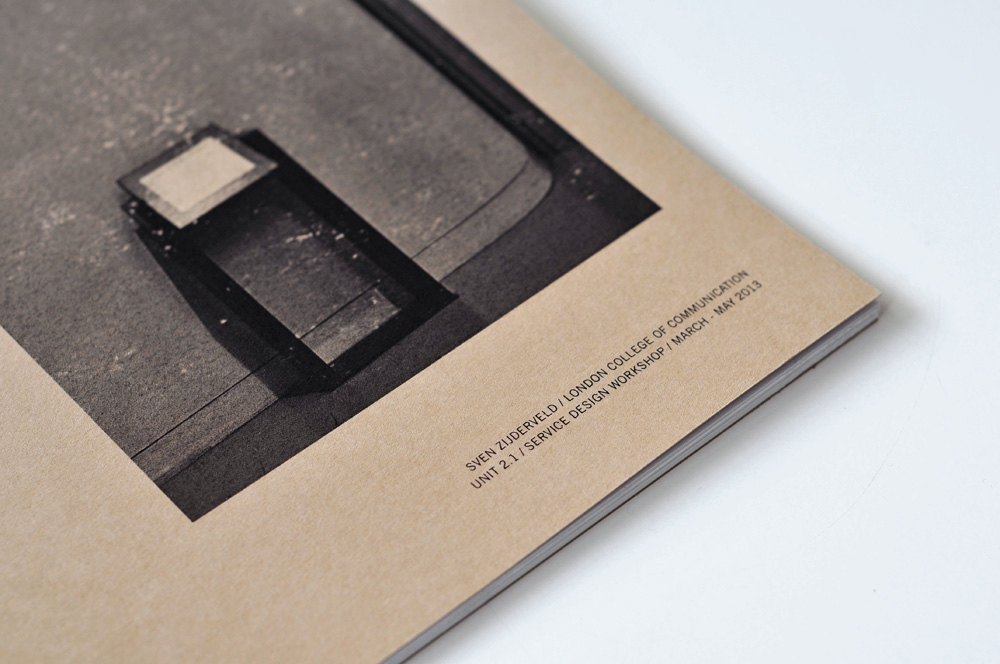 report service design UAL University Project print book Booklet sven zijderveld