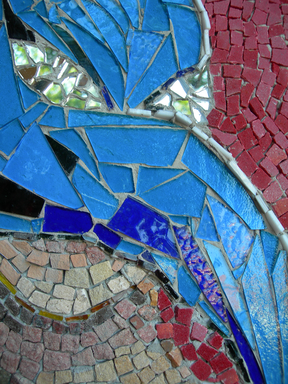 mosaic stone mirror glass mistery craft decorative broken materials natural unnatural faces masks