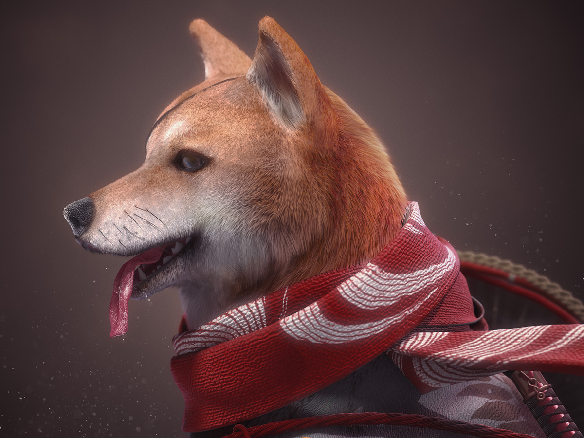 samurai Tosa japanese epic dog War Siege Bushido concept design katana