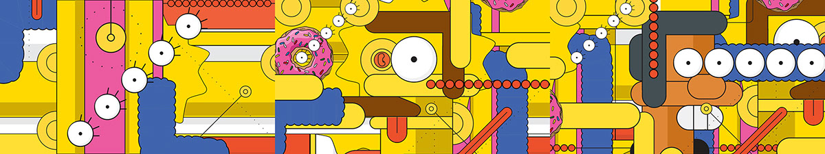 the simpsons fx simpsons Bart Simpson homer simpson 2D 3D flat vector art design cel Cel Animation