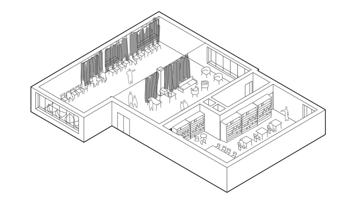 architecture 3D interior design  public space community center