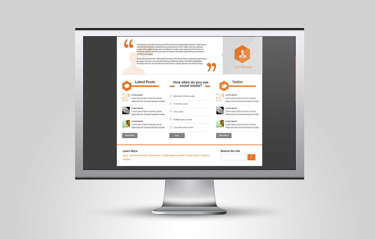 PES Webdesign Website orange graphics flatdesign
