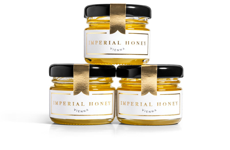 honey bee crystals imperial Packaging branding  set design  art direction  label design gold
