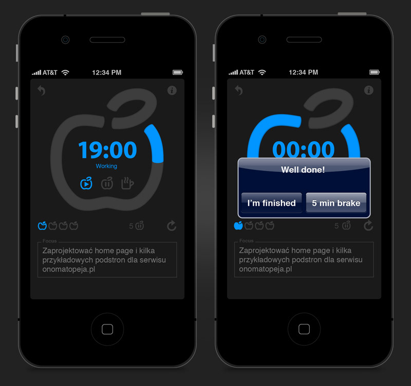 pomodoro iphone  Application timer pomodoro timer