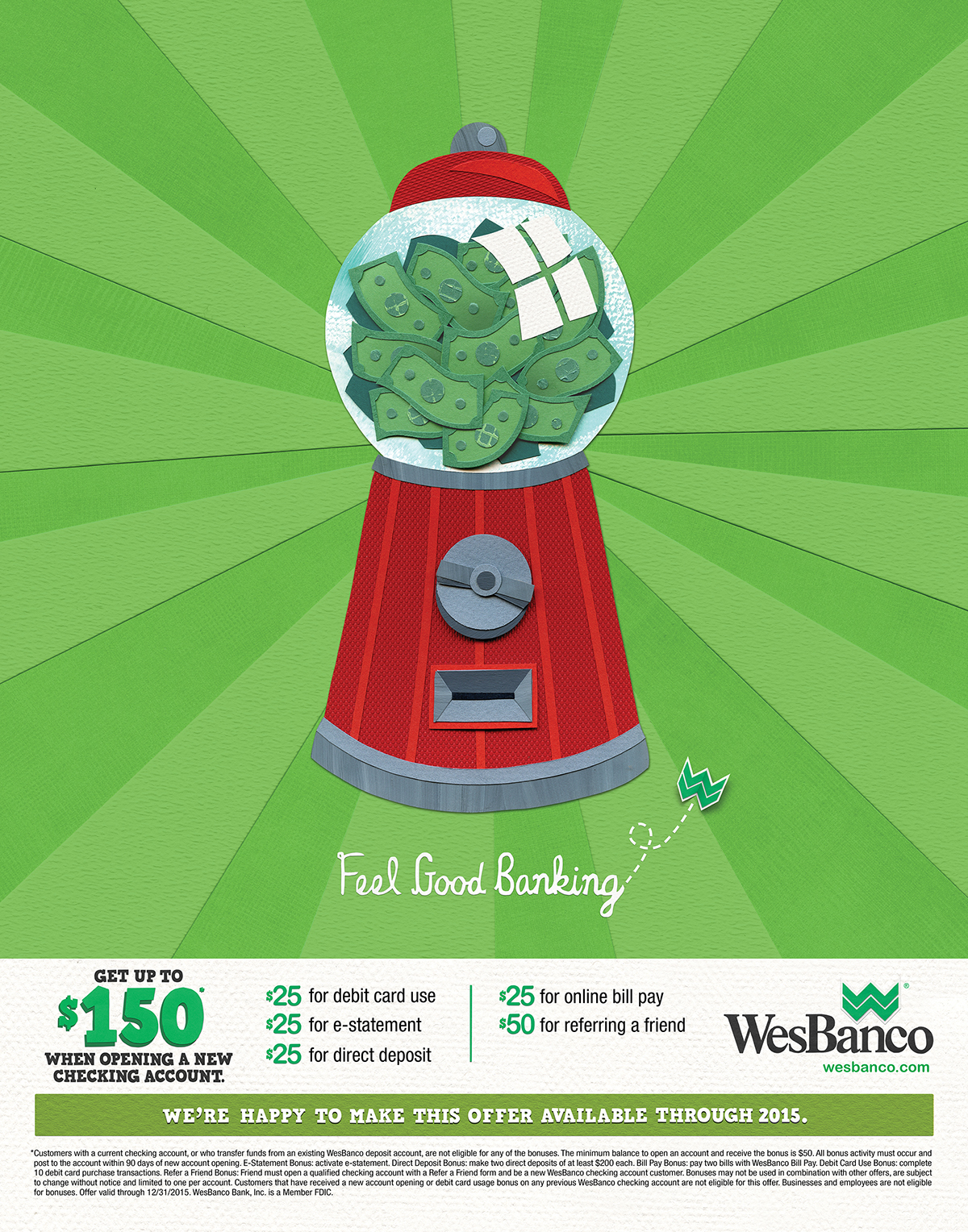 WesBanco feel good banking checking loan