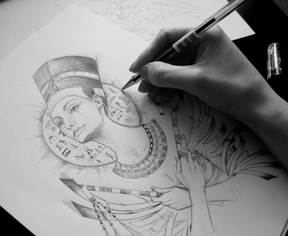 ILLUSTRATION  charater design ilustracion dibujos art Digital Art   nefertiti egypt