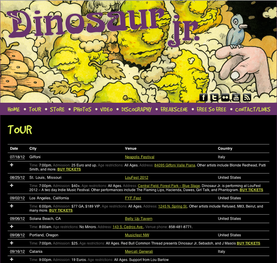 dinosaur jr  website  wordpress