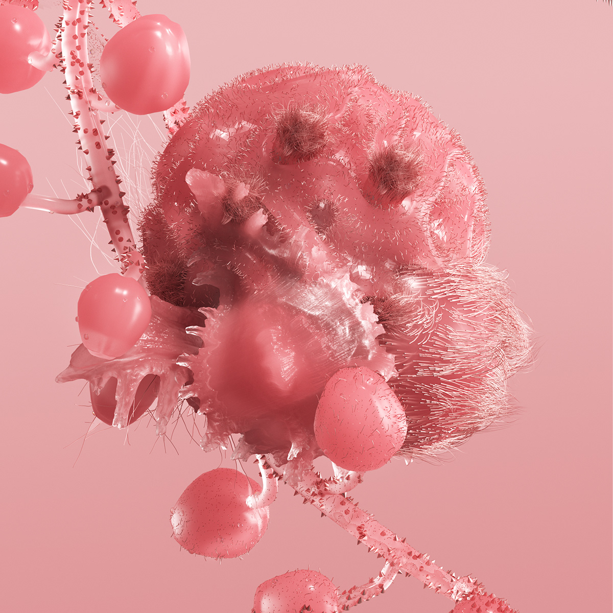 c4d flower motion cinema4d 3D graphics setdesign abstract organic Nature