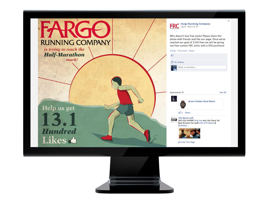 environment forum Big Brother listening college Space  running Fargo Marathon social media poster vector