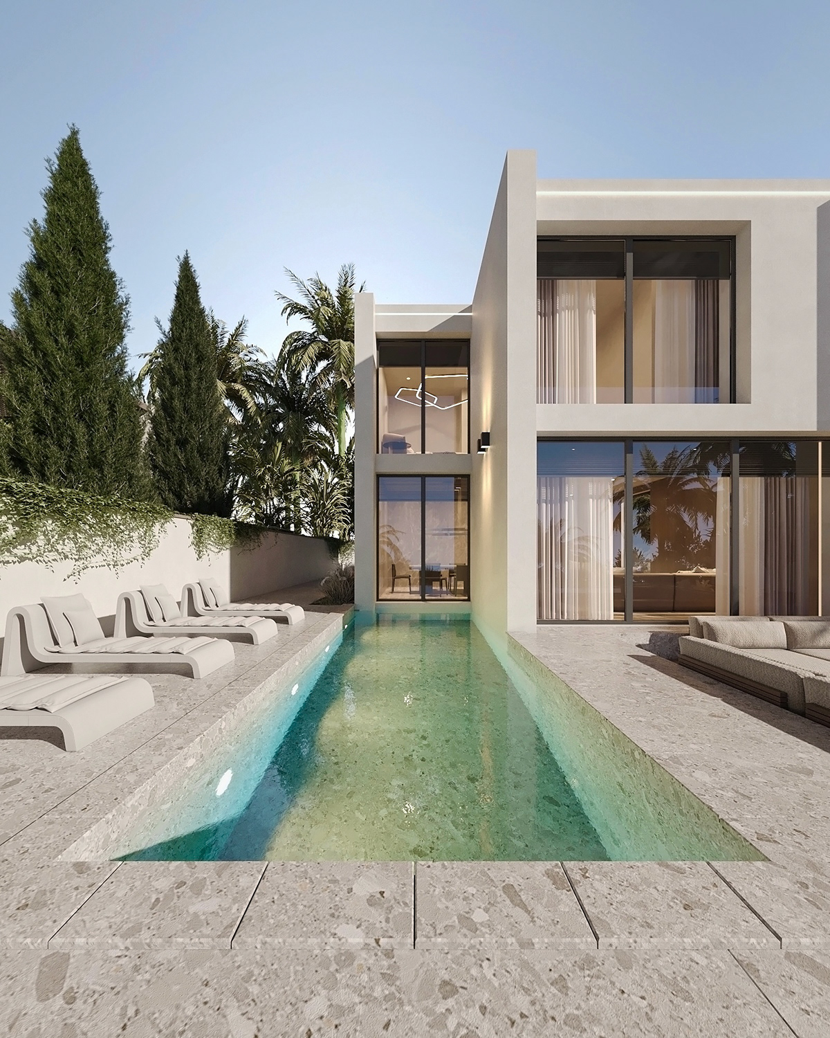 3D architectural design architecture archviz design exterior house minimal modern visualization