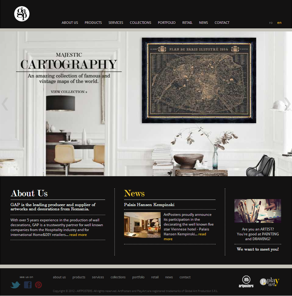 Web design presentation website