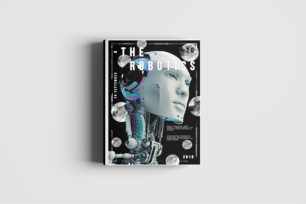 робот robot robots poster journal design gradient book brand