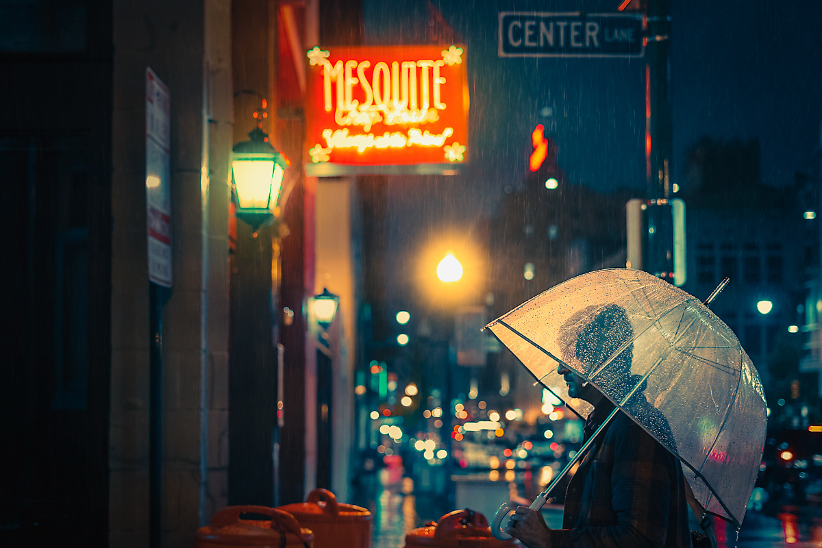 Anthony presley architecture Bladerunner city Memphis Tennessee Moody neon night photo story rain