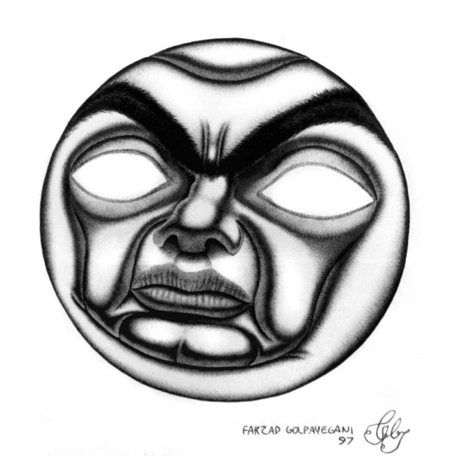 face faces pen black pen bic mask black and white