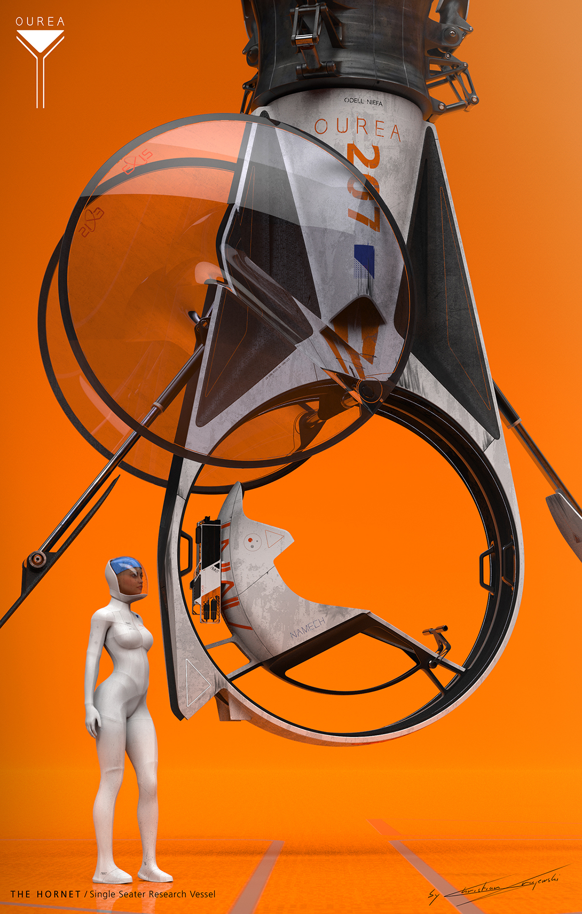 sci-fi Alias keyshot 3D concept hard surface design Aircraft drone fusion