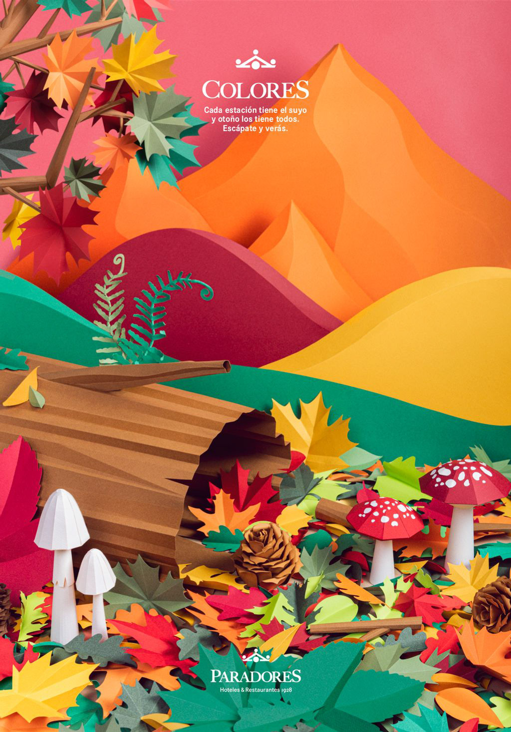 colores colors Nacho Padilla otoño paper art papercraft paradores poster