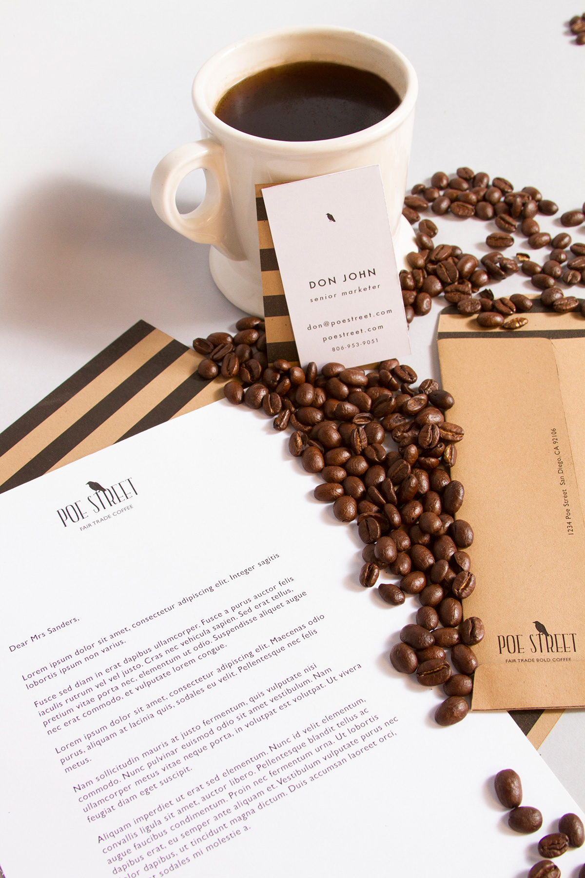 Fair Trade Coffee coffee brand coffee beans Design for Good stripes poe street coffee