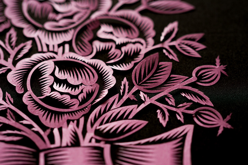 papercutting flower Vytynanka art paper botanic