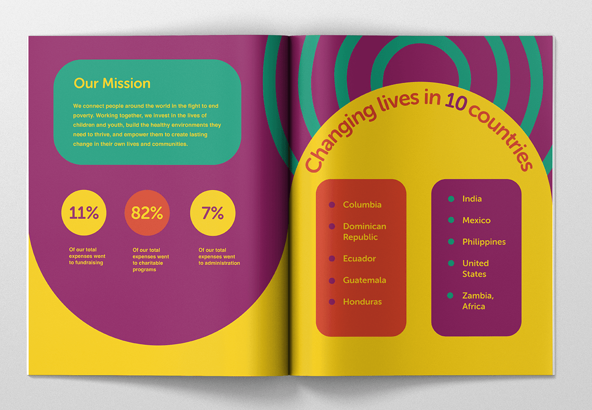 children annual report nonprofit organization nonprofit children's illustration statistics hope Poverty bold Bookdesign