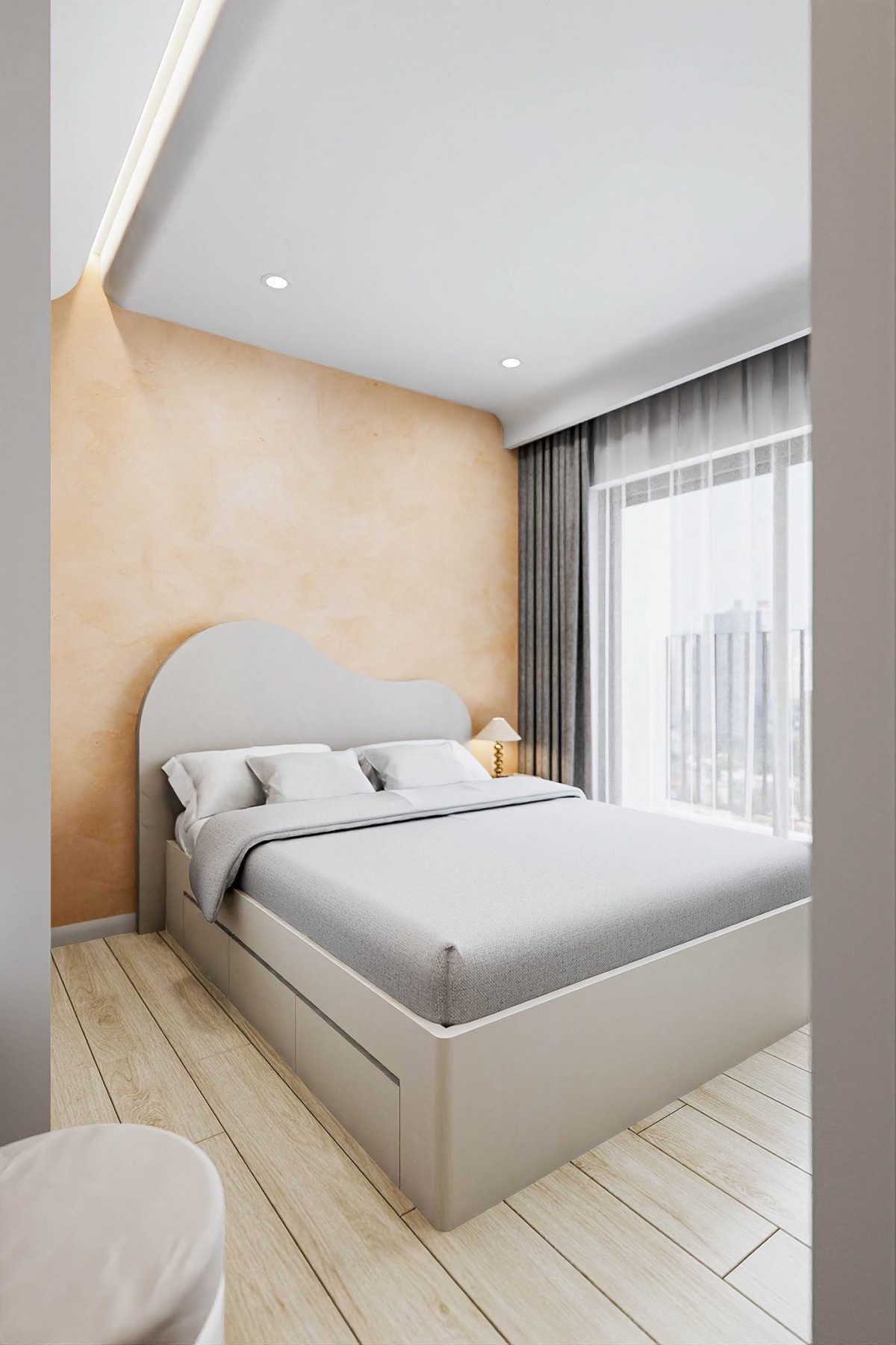 interior design  Interior apartment chao vantage Render 3D modern living room bedroom visualization