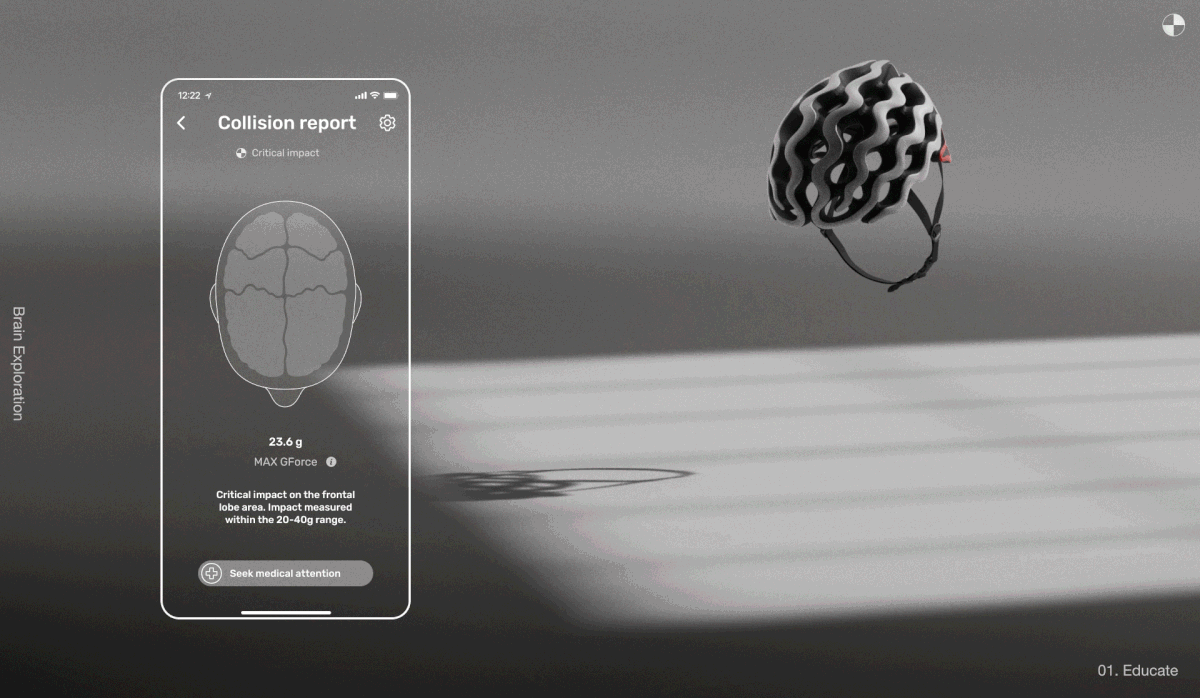Brain Helmet Crashing, animation UI 