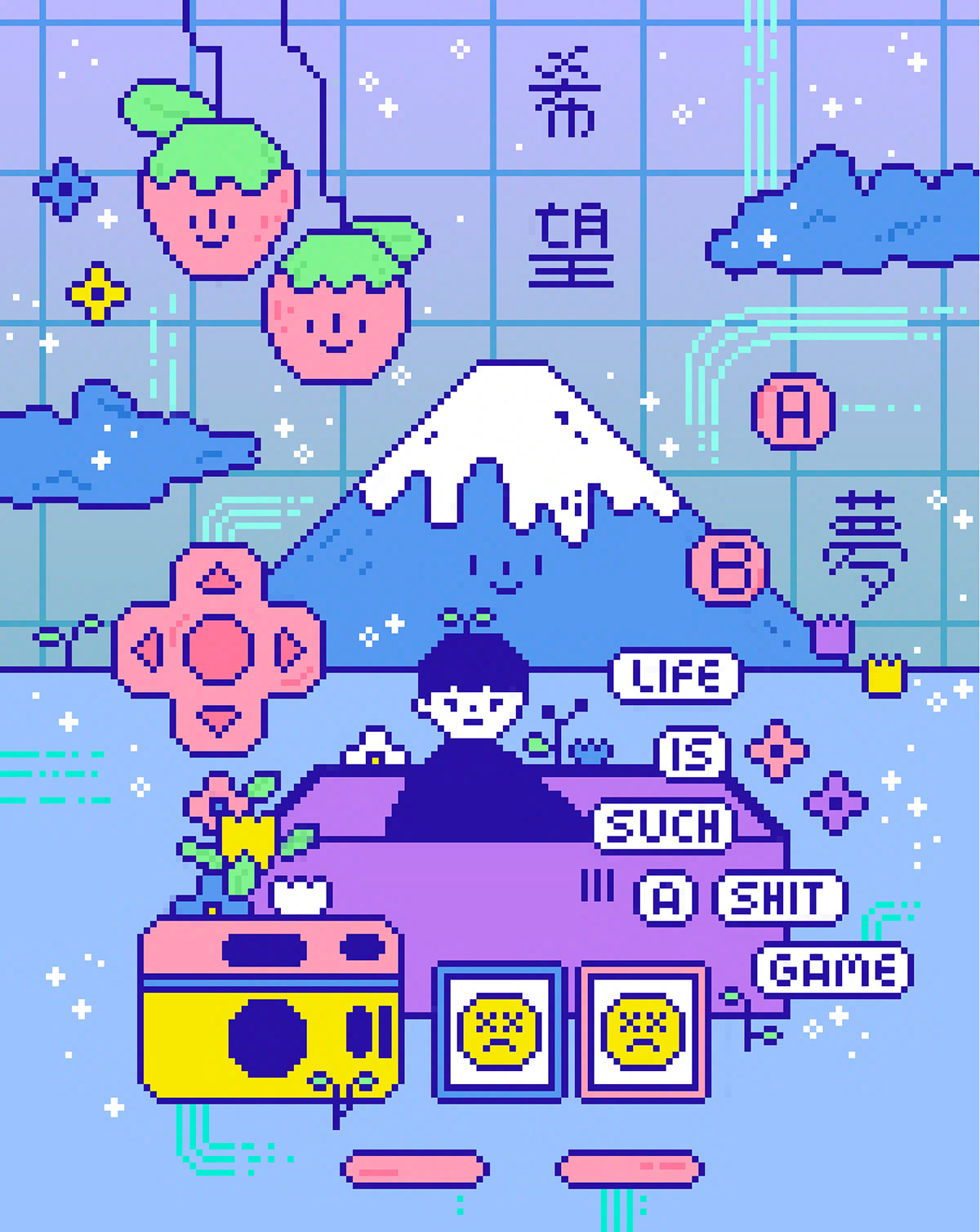 cute ILLUSTRATION  japanese pastel pixel Pixel art